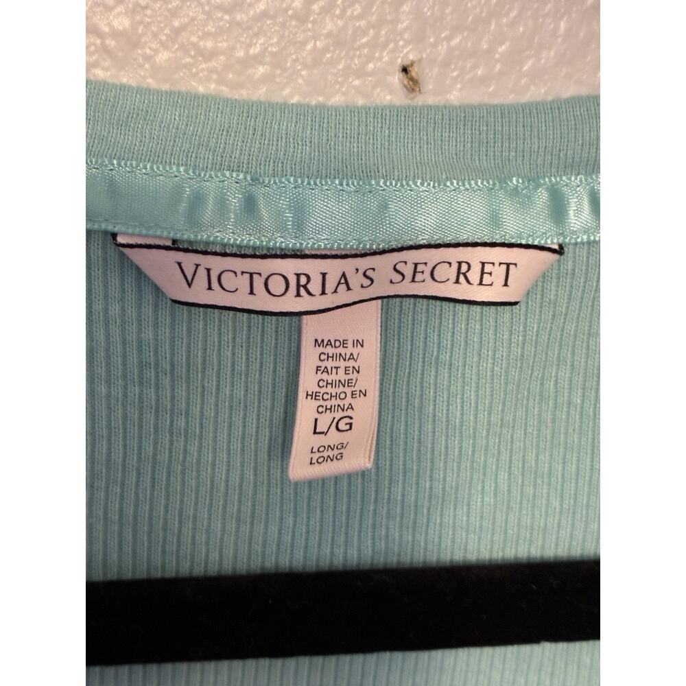 Y2K Victoria Secret Ribbed Henley Long Sleeve Shirt Cozy Minimalist Casual Large - Picture 3 of 11